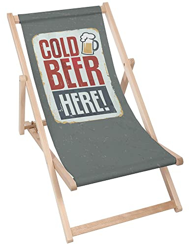 DreamRoots Liegestuhl Klappbar Holz aus Buchenholz, bis 130 kg belastbar, 3-Fach verstellbare Rückenlehne, waschbarer Polyesterbezug