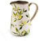 Caraffa brocca in ceramica colore giallo anticato decoro limoni 17 * 12 * 19 cm con manico schabby chic EXC-830099