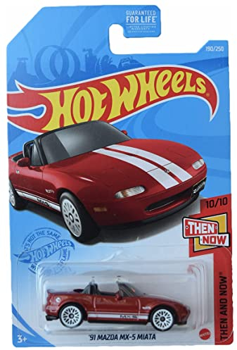 Hot Wheels Mazda MX-5 Miata 1991, Treasure Hunt Chase Car, Auto, 1:64, Rot/Ausflug, Erwachsene Sammler, Unisex, 10.7 x 10.8 x 3.2 cm