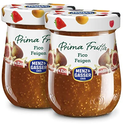 Menz&Gasser, Confettura Extra di Fichi Prima Frutta, con 60% di Frutta, Realizzata con Frutta di Alta Qualità IQF, Lavorata in Trentino-Südtirol, Naturalmente Senza Glutine, Vegan, 2x340 g