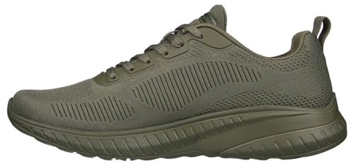 Skechers Herren Bobs Squad Chaos Prism BoldSneaker, Olive Engineered Knit, 45.5 EU