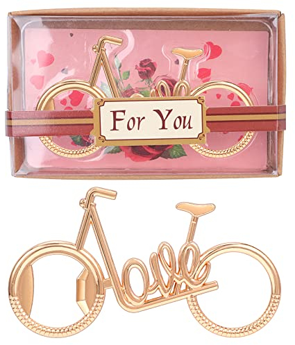 Decapsuleur Biere, Love Bicyclette Décapsuleur de Bouteille Personnalisé Drole Portable Ouvre-Bouteille Décapsuleur de Bière Cadeau pour Homme/Femme Amoureux Fête des Mères Fête des Pères