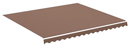 vidaXL Markisenbespannung Wasserabweisend Ersatz Markisestoff Markisentuch Ersatzstoff mit Volant Markisevolant für Markise Braun 4x3,5m