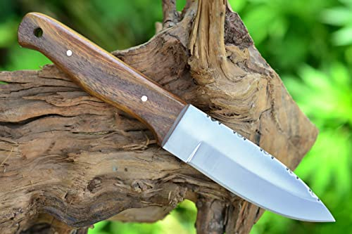 Perkin Coltello da caccia fatto a mano Coltello Bushcraft coltello full tang Coltello da campeggio Lama Fissa Coltello di sopravvivenza all'aperto