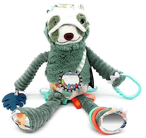 Les DEGLINGOS Plüschtier Nomade Chillos das Faultier Grün Spielzeug Baby Krabbelspielzeug Geschenkidee ab Geburt 36 cm