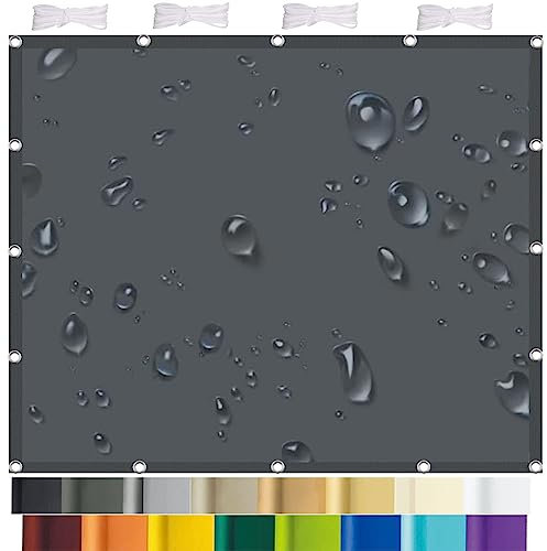 Malla Sombreadora Sun Net 3 x 7 m Protección Rayos UV Resistente Toldo de Impermeable Lona con Cuerdas para Patio,Jardín, Exteriores, Terraza, Gris Oscuro