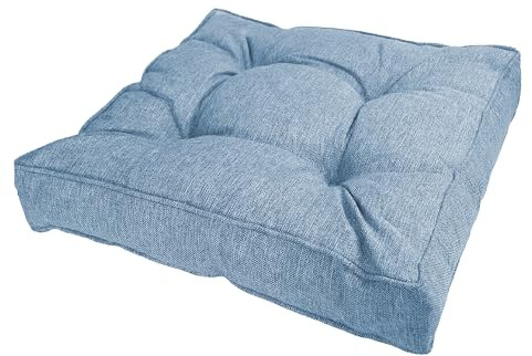 POKAR Loungekissen Sitzkissen Sitzauflagen Stuhl Stuhlkissen für Stuhl Rattanmöbel Gartenmöbel Kissen Outdoor Sitzpolster Lounge Polster 70x70x10 cm, Blau
