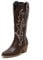 Donne Western Stivali da cowboy with Embroidered Moda Retrò Classico Tall Boot Pull On per donne Ragazze Le signore Marrone Numero 37