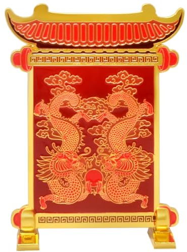 Juanxian Feng Shui Statue Yang Energie Enhancer mit Doppeldrachen Home Office Decor Reichtum Wohlstand Glück Amulett Neujahr Geschenk W5515