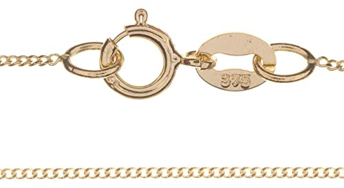 Markylis - Solid Italian 9ct Yellow Gold Fine Curb Link Style Chain Jewellery Necklace for Women and Ladies - 0.8mm - 18inch - 18