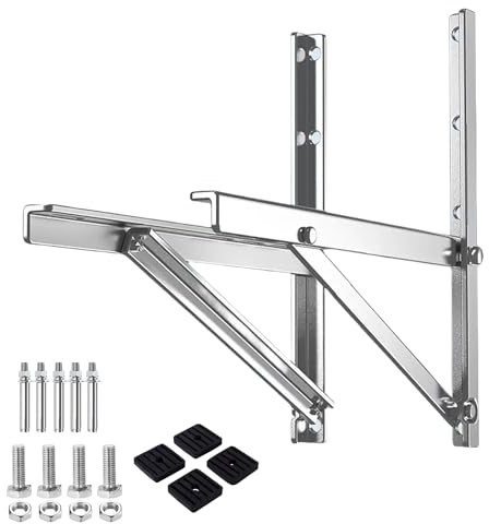 Consola de pared mad, soporte de pared para aire acondicionado split y bomba de calor, piscina, capacidad de carga de 160 kg, aire acondicionado, unidad exterior, soporte de pared, acero inoxidable