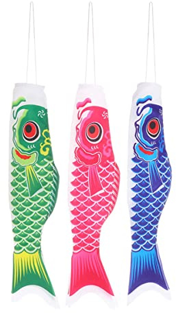 KITANDOVE 3pezzi Koinobori Giapponesi Decorativi Per Giardino Bandiera Di Pesce Volante Colorata Per Feste All Aperto e Decorazioni Per Cortili Di Colori Misti