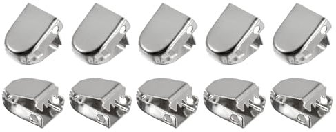 DTGN 10mmx7mm(Lxw) Clips para Extremos de Cordones - Paquete de 30 - Bueno para Diferentes Zapatos - Clip de Cordones Elástico de Acero Inoxidable - Gris Oscuro Brillante