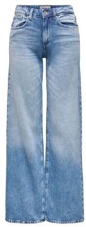 Onlhope Low Waist Wide DNM Tai194 Noos, Light Medium Blue Denim., 32W x 32L
