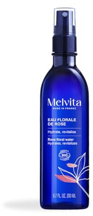 Melvita - Eau Florale de Rose Visage - Tonique Hydratant et Rafraîchissant pour Parfaire le Démaquillage - Application Brume Sensorielle - Flacon Pompe 200 ml