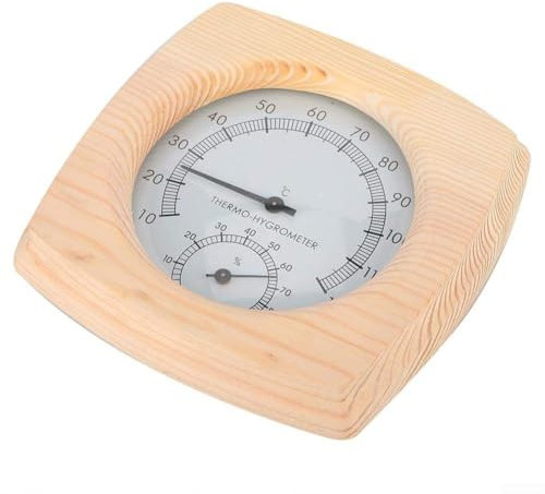 Thermomètre de sauna rond numérique en bois professionnel fiable