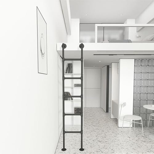 100–300 cm an der Wand montierte Metall-Dachbodenleiter, Notausstiegsleiter für Fensterschächte, industrielle Eisenrohrleiter für Etagenbetten im Wohnmobil, universelle Kletterleiter für eng