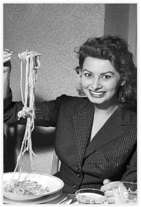 CSESTCGN Poster auf Leinwand, Motiv: Sophia Loren, Motiv: Sophia Loren, Essen, Spaghetti-Kunst, Wandkunst, Dekor, Bild, Gemälde für Wohnzimmer, Schlafzimmer, Dekoration, 50 x 75 cm