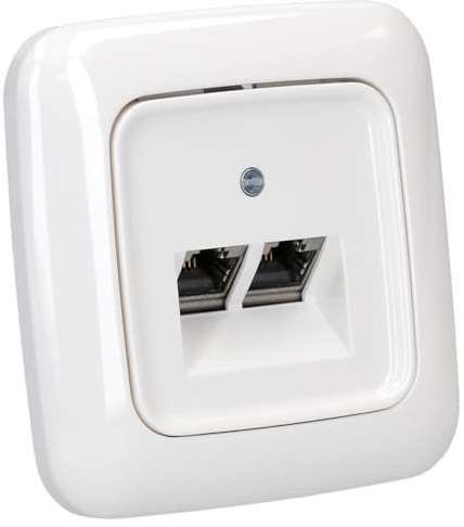 Busch-Jaeger Netzwerkdose Set Reflex SI Alpinweiß | mit 136104070 Netzwerkdose + 2511-214 Rahmen + 1803-02-214 Abdeckung