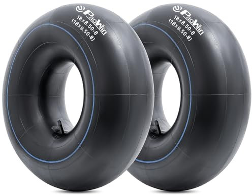 Camera d'aria di ricambio con stelo valvola diritta TR13, compatibile con carriole, tosaerba, carrelli a mano e altri tubi per pneumatici da 18 x 8,50-8/18 x 9,50-8, 2 pezzi