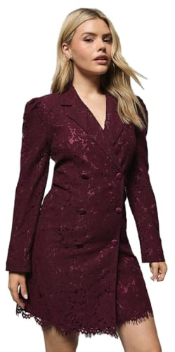 Dorothy Perkins Lace Blazer Dress, 12, Berry