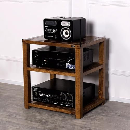 Elitix HiFi Rack Studio-Audio-Rack, Komponentenschrank, Lagerregal, Audiosystem-AV-Medienständer für Onkyo-Receiver, Heimstereo-Racksystem, Audio-Video-Regale(Walnut,Three Layers)