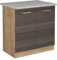 Vicco Küchenunterschrank R-Line, Küchenunterschrank für die Spüle, Edelgrau, 80 cm AP Marmor