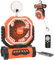 Ventilador de Camping de Sobremesa con Luz, 20000mAh Ventilador Portátil Recargable con Mando a Distancia y 360 ° Gancho Giratorio, 4 Velocidades Para Interior, Viajar, Tienda de Campaña (Naranja)