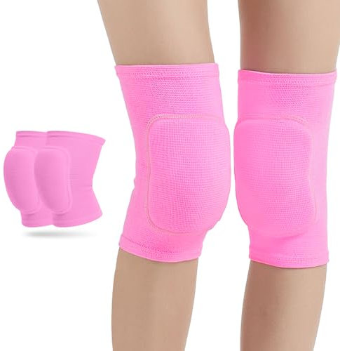Ginocchiere rosa per bambini dai 7 ai 12 anni, morbide ginocchiere protettive con imbottitura in spugna spessa, per danza, wrestling, pallavolo, danza moderna e sport urbana