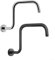Braccio doccia con flangia, connettori maschio G1/2, a forma di S, in acciaio inox, braccio di estensione lungo a collo d'oca curvo per soffione doccia (argento)