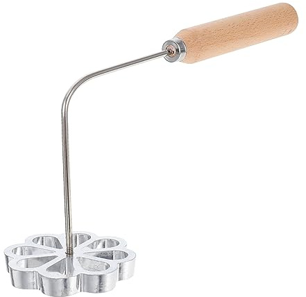NOLITOY 1Stück Antihaft Frittierform mit Holzgriff Küchen Gadget für Snacks für Karottenkuchen Ölknödel und Garnelenkuchen Küchengerät