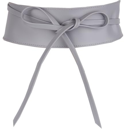 MIRROSI Taillengürtel Wickelgürtel aus Echtleder, Schleife mit breitem Bund (mit breitem Bund zum Wickeln (7cm Breit, 265cm lang) OBi Gürtel, Bindegürtel, Schnürgürtel, Wickelgürt
