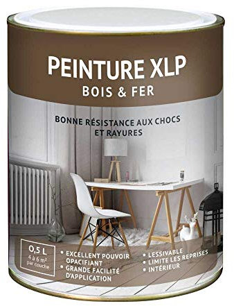 PEINTURE INTÉRIEURE BOIS ET FER - PEINTURE XLP-Noir-Mat-Bidon de 2,5 L