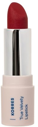 KORRES True Velvety Lipstick Vivid Red 55, roter Lippenstift mit intensiver Farbe & cremiger Textur, hohe Deckkraft & Semi-mattes Finish, vegan, 3g