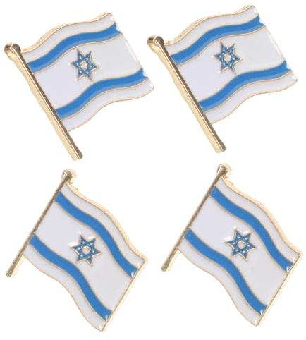 Hohopeti 4pièces Lot De Épingles Avec Drapeau Israël Pour Costume Veste Chapeau Revers