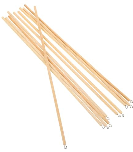 Tige de Commande Marionnette D’Ombre 30cm Bois Métal Lot de 10 Pièces | Usage Traditionnel Chinois, pour Théâtre D’ombres, Design Ergonomique, Teinte Kaki, Expérience DIY