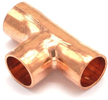 Raccord en T en cuivre de 22 x 1,5 mm de diamètre intérieur, 3 voies, for climatiseur, réfrigération, chauffe-eau