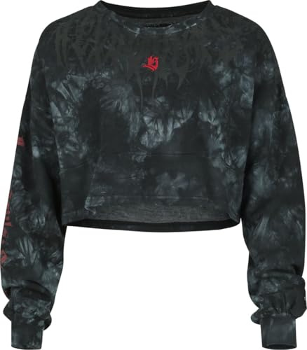 Rock Rebel by EMP Damen graues Cropped Sweatshirt im Batik-Look