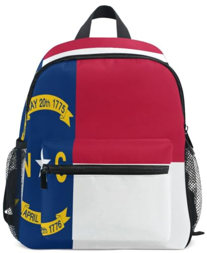GuoChe Rucksack für Kleinkinder, Mädchen, Jungen, Kinder, Schultasche, S, Flagge des Bundesstaates North Carolina, Small, Tagesrucksack