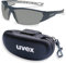 UVEX Schutzbrille i-works 9194270 anthrazit / grau mit UV-Schutz im Set inkl. Brillenetui - leichte und sportliche Sicherheitsbrille, Arbeitsschutzbrille