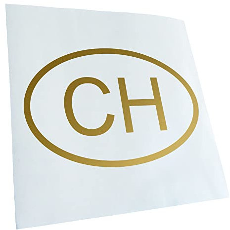 Kiwistar - Autoaufkleber - Gold - 15x10cm Schweiz CH - Heckscheibe Auto Aufkleber wetterfest für Kfz LKW Mofa Truck - Sticker außen selbstklebend Tuning Zubehör für Fenster Fahrzeug Scheibe