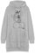 Spreadshirt Diddl Diddlmaus Winkt Fröhlich Skizze Hoodie-Kleid, S, Grau meliert