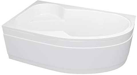 Eckbadewanne 170 x 100 cm Acrylwanne Mainz Links Komplettset mit LED und Kissen Stabile Asymmetrische Eckwanne