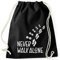 MoonWorks Turnbeutel Never Walk Alone Hund Pfoten Hundepfoten Pfotenabdrücke Hundebesitzer Hipster Beutel Tasche Sportbeutel Gymsac Gymbag schwarz Unisize