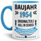 Geburtstags-Tasse Baujahr 1954 Innen & Henkel Hellblau/Kaffee-Tasse/Mug/Cup/Becher/Lustig/Witzig/Fun/Geschenk-Idee/Geburts-Jahr/Scherz-Artikel/Geburtstags-Geschenk