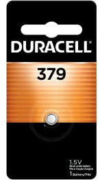 Duracell 379 Silver Oxide Button Battery, 1 Count Pack, 379 1.5 Volt Battery, Long-Lasting for Watches, Medical Devices, Calculators, and More