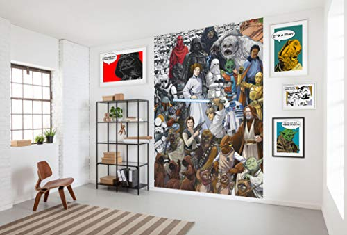 Komar 4-4111 Fototapete Classic Cartoon Collage-Größe 184 x 254 cm (Breite x Höhe), Star Wars 9, Jedi, Skywalker, Tapete, Wandgestaltung, Dekoration-4-4111, Bunt