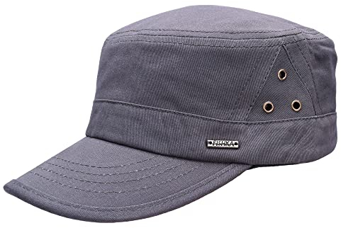 Leoodo Herren Damen Military Army Stil Cap aus Baumwolle verstellbare Sonnen Kappe für Wandern und Sport, Mütze Farbe 2020:Grau