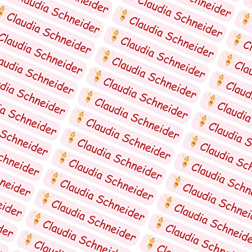 Indigos UG Namensaufkleber Kinder Schule - 43x7mm - 058 - Königin - Etiketten selbstklebend - 60 personalisierte Aufkleber für Kindergarten, Stifte, Bücher, Brotdose, Federmappe, Lineale & Spielzeug