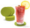 Tebewo 10er-Set Filz-Glas-Untersetzer - Premium-Untersetzer für Gläser, Tassen, Becher, Tisch und Bar, rund (10cm, grün)